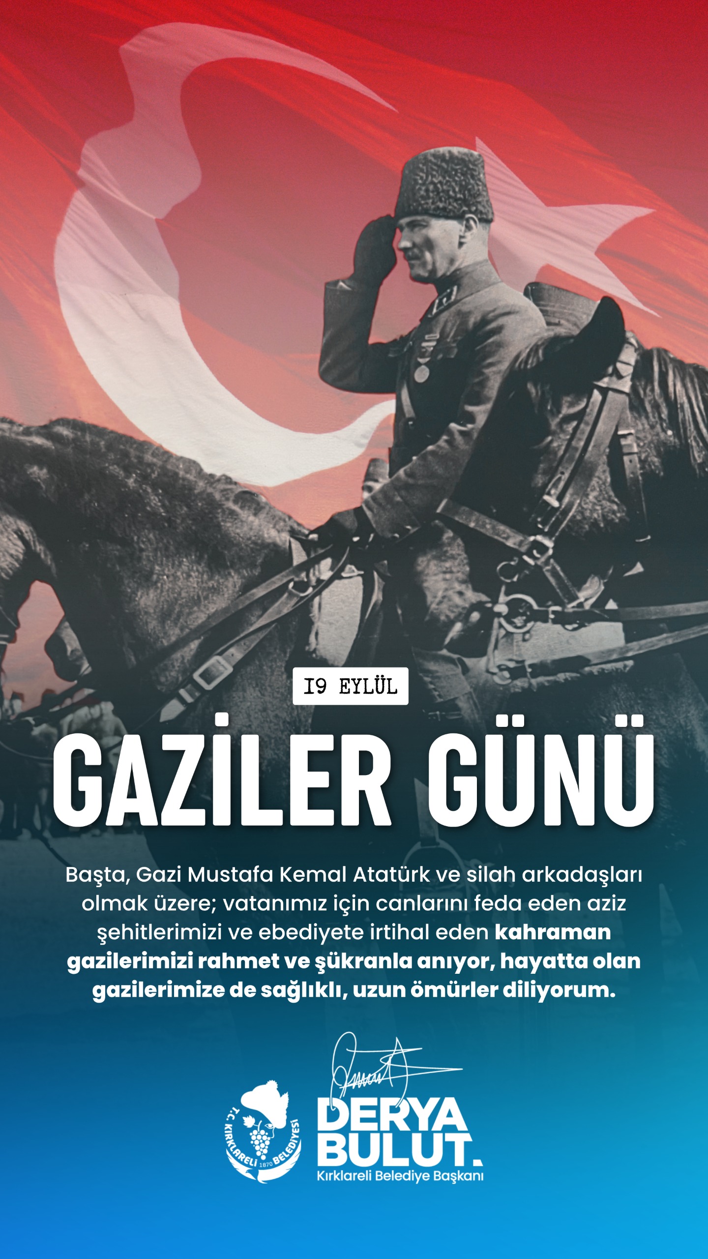 19 Eylül Gaziler Günü Kutlu Olsun