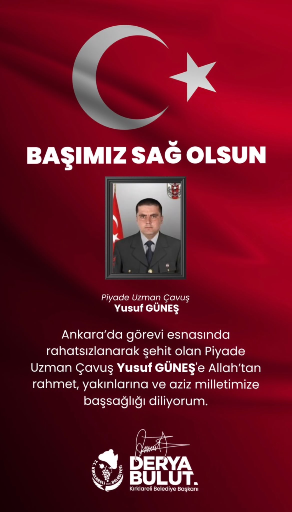Başımız Sağ Olsun Piyade Uzman Çavuş Yusuf GÜNEŞ 