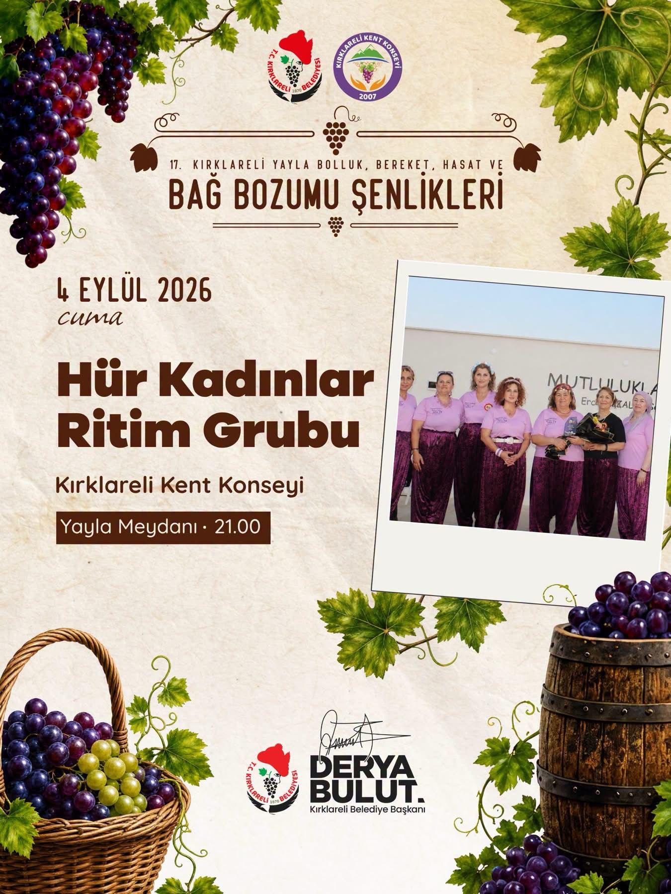 "17. KIRKLARELİ YAYLA BOLLUK, BEREKET, HASAT ve BAĞ BOZUMU ŞENLİKLERİ"MİZ YARIN BAŞLIYOR — fotoğraf 3